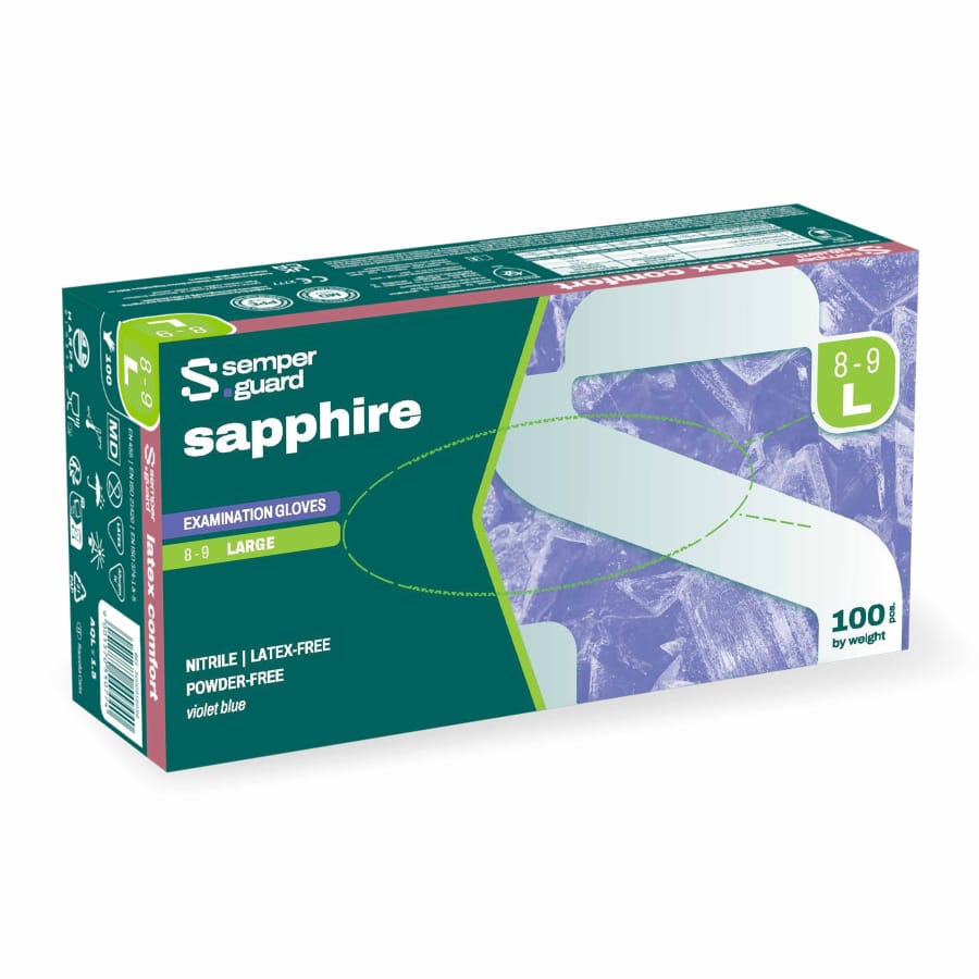 Semperguard® sapphire Nitrilhandschuhe, puderfrei, violettblau L (8-9) – 1 Packung (100 Stück)