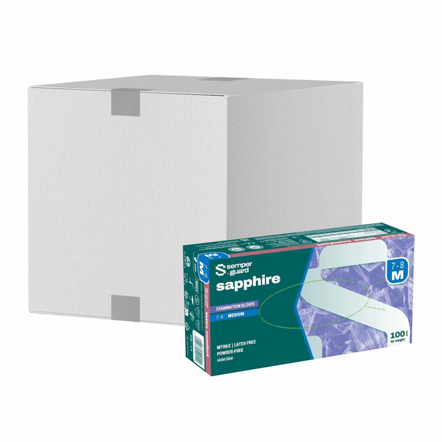 Semperguard® sapphire Nitrilhandschuhe, puderfrei, violettblau M (7-8) – 1 Karton (1.000 Stück)