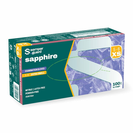 Semperguard® sapphire Nitrilhandschuhe, puderfrei, violettblau XS (5-6) – 1 Packung (100 Stück)