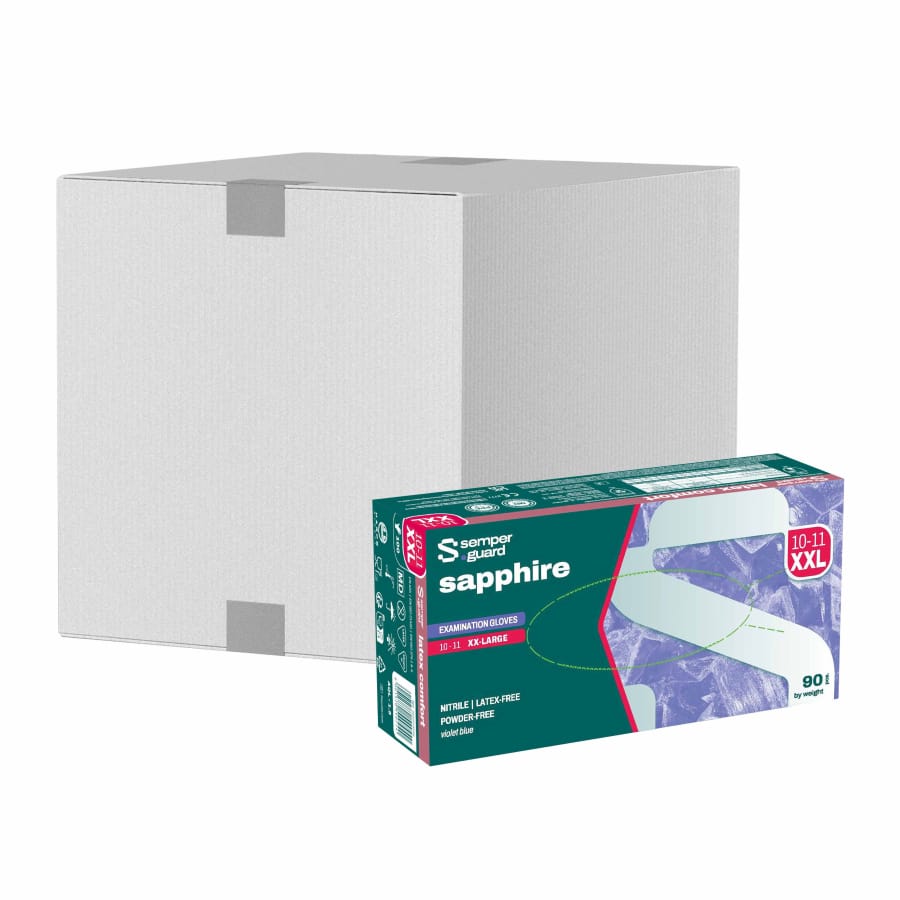 Semperguard® sapphire Nitrilhandschuhe, puderfrei, violettblau XXL (10-11) – 1 Karton (900 Stück)