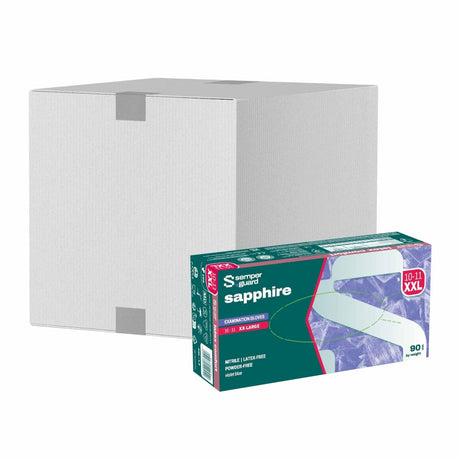 Semperguard® sapphire Nitrilhandschuhe, puderfrei, violettblau XXL (10-11) – 1 Karton (900 Stück)