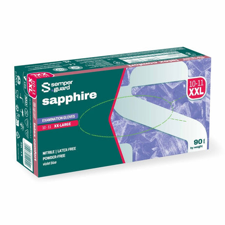 Semperguard® sapphire Nitrilhandschuhe, puderfrei, violettblau XXL (10-11) – 1 Packung (90 Stück)