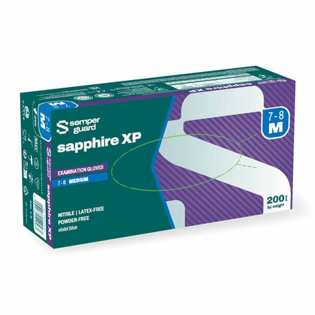 Semperguard® sapphire XP Nitrilhandschuhe, puderfrei, violettblau M (7-8) – 1 Packung (200 Stück)