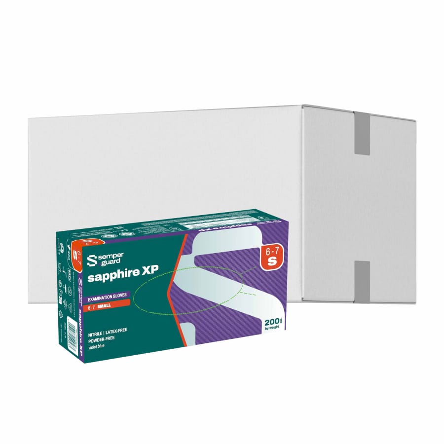 Semperguard® sapphire XP Nitrilhandschuhe, puderfrei, violettblau S (6-7) – 1 Karton (2.000 Stück)