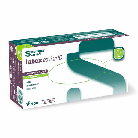 Sempermed® Edition IC Latex Einmalhandschuhe, puderfrei, weiß L (8-9) – 1 Packung (100 Stück)