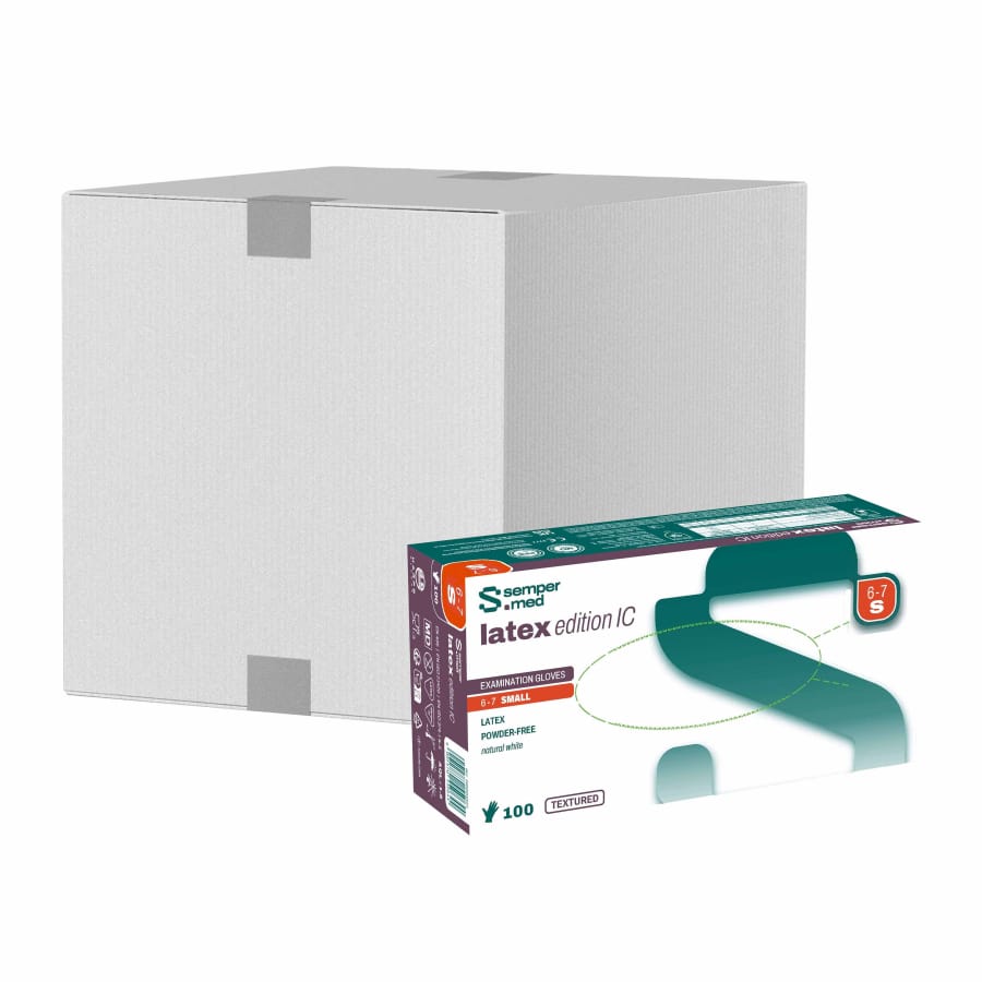 Sempermed® Edition IC Latex Einmalhandschuhe, puderfrei, weiß S (6-7) – 1 Karton (1.000 Stück)