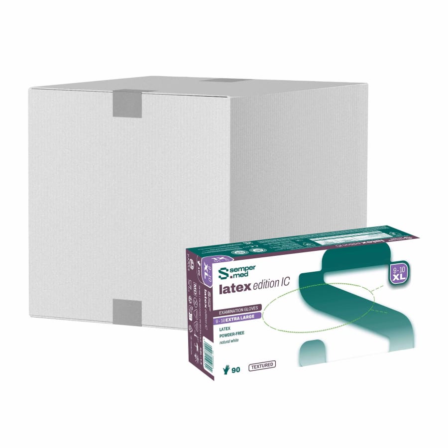Sempermed® Edition IC Latex Einmalhandschuhe, puderfrei, weiß XL (9-10) – 1 Karton (1.000 Stück)