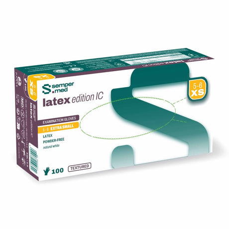 Sempermed® Edition IC Latex Einmalhandschuhe, puderfrei, weiß XS (5-6) – 1 Packung (100 Stück)