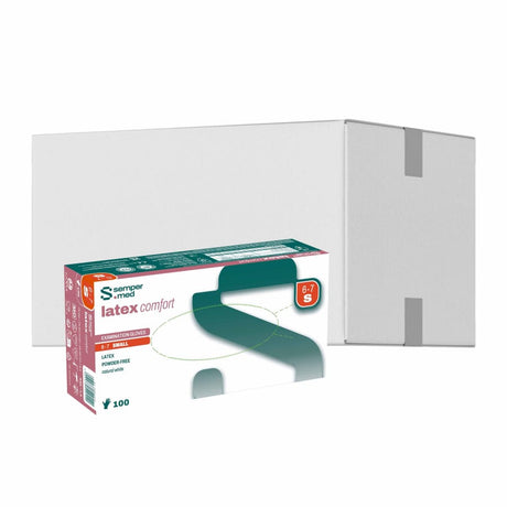 Sempermed® Latex comfort Einmalhandschuhe, puderfrei, weiß S (6-7) – 1 Karton (1.000 Stück)