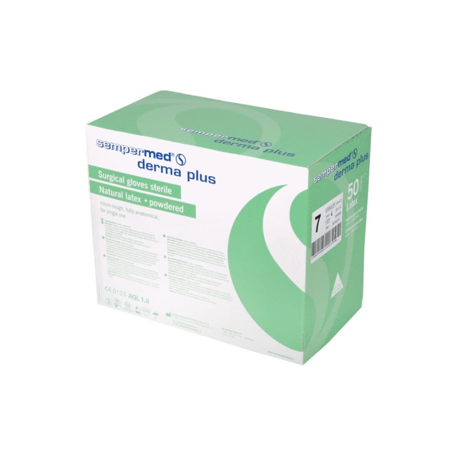 Sempermed® Operationshandschuh derma plus, Naturlatex 1 Karton = 300 Paar, Größe S (7)
