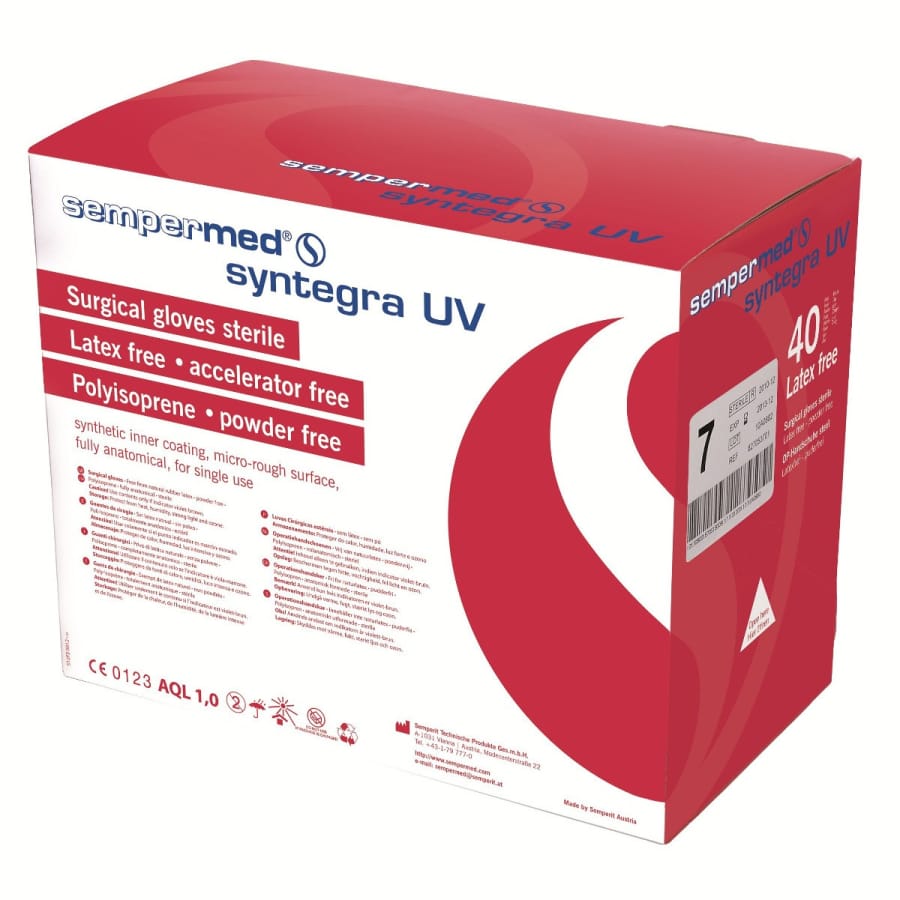 Sempermed® Operationshandschuh syntegra UV, steril, weiß 1 Packung = 40 Paar, Größe 7