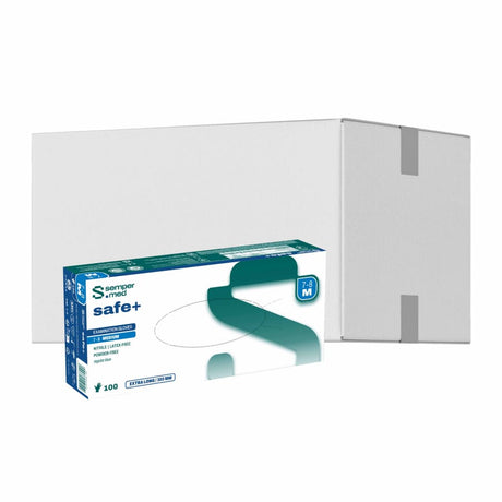 Sempermed® safe+ Nitrilhandschuhe, puderfrei, blau M (7-8) – 1 Karton (1.000 Stück)