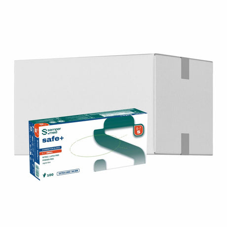 Sempermed® safe+ Nitrilhandschuhe, puderfrei, blau S (6-7) – 1 Karton (1.000 Stück)