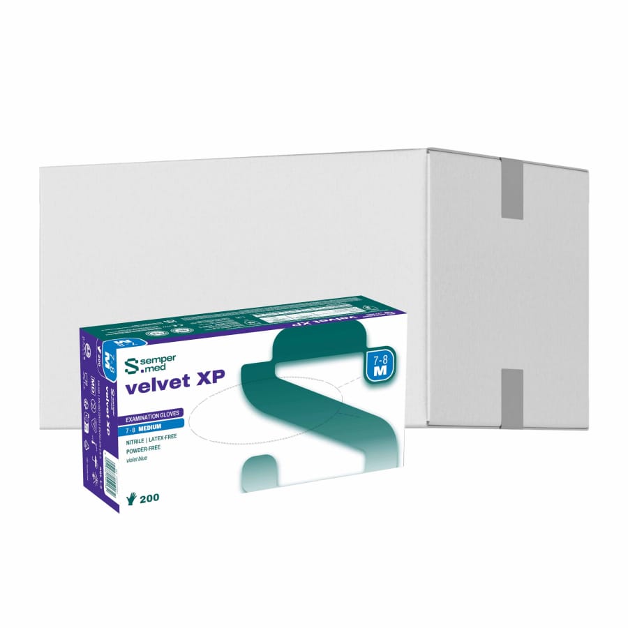 Sempermed® velvet XP Nitrilhandschuhe, puderfrei, violettblau M (7-8) – 1 Karton (2.000 Stück)