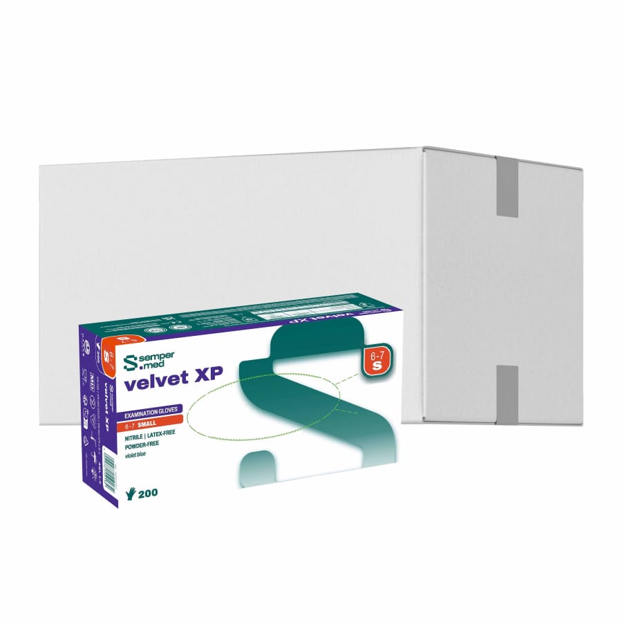 Sempermed® velvet XP Nitrilhandschuhe, puderfrei, violettblau S (6-7) – 1 Karton (2.000 Stück)