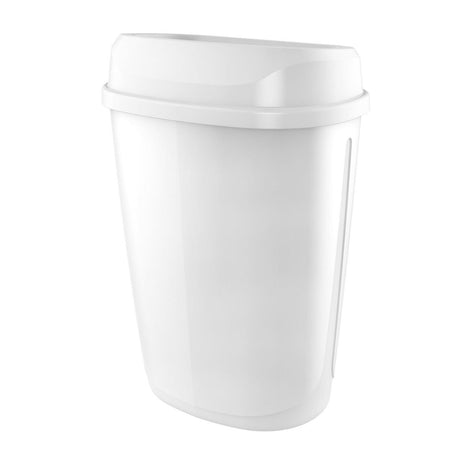 Semy Top Mülleimer mit Wandhalterung, 32l, mit Wasserwaage Weiss glaenzend