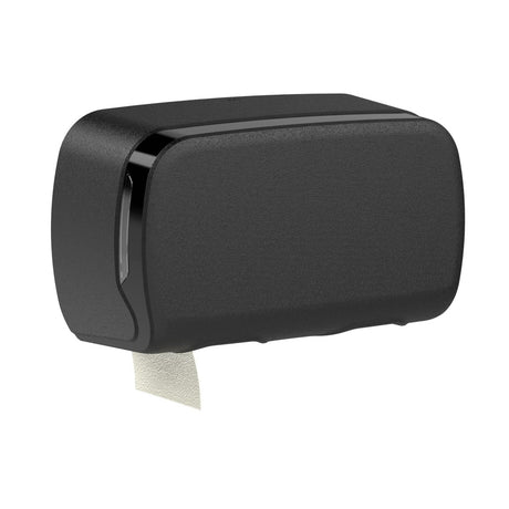 Semy Top Toilettenpapierspender für 2 kernlose Rollen, matt Schwarz matt
