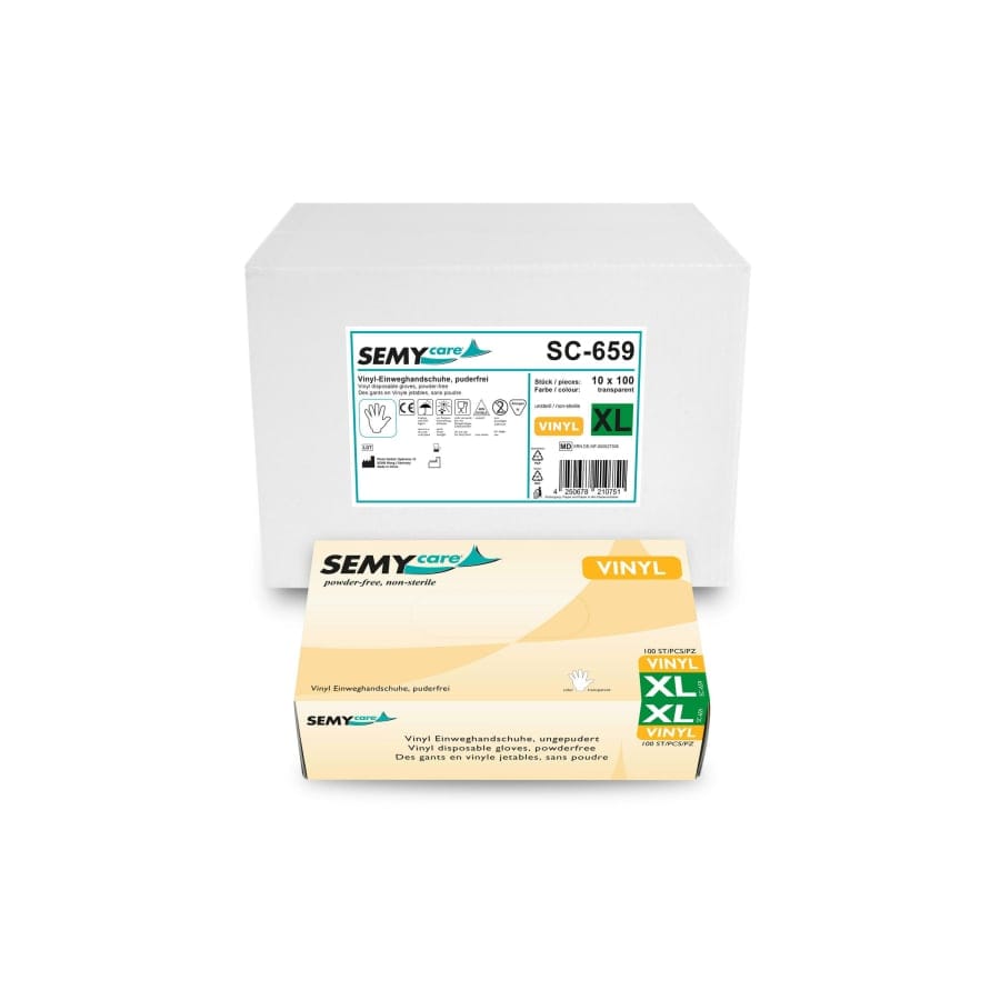 SemyCare Einmalhandschuhe, puderfrei, weiß