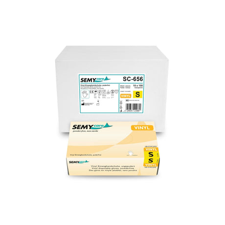 SemyCare Einmalhandschuhe, puderfrei, weiß S