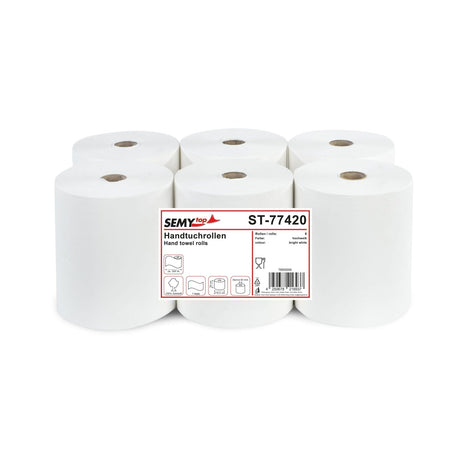 Semytop Handtuchrolle, 1-lagig, Ø 19,5 cm, weiß