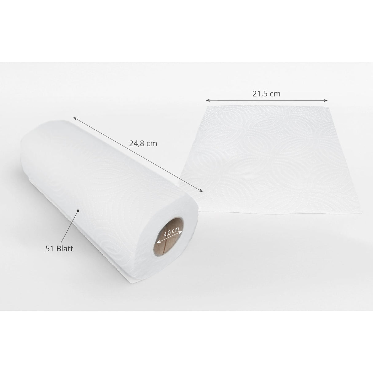 Semytop Küchenrolle, 3-lagig, weiß