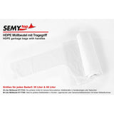 Semytop Müllbeutel mit Tragegriff, HDPE, 60 Liter, weiß