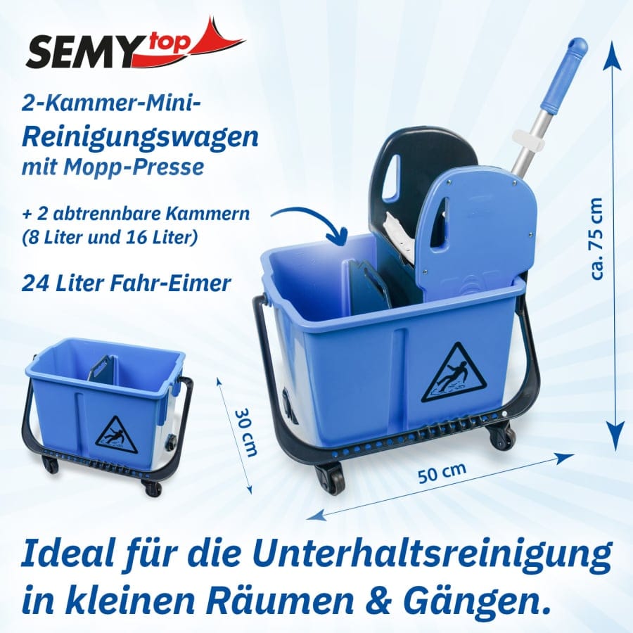 Semytop Reinigungswagen mit Presse, 24 Liter