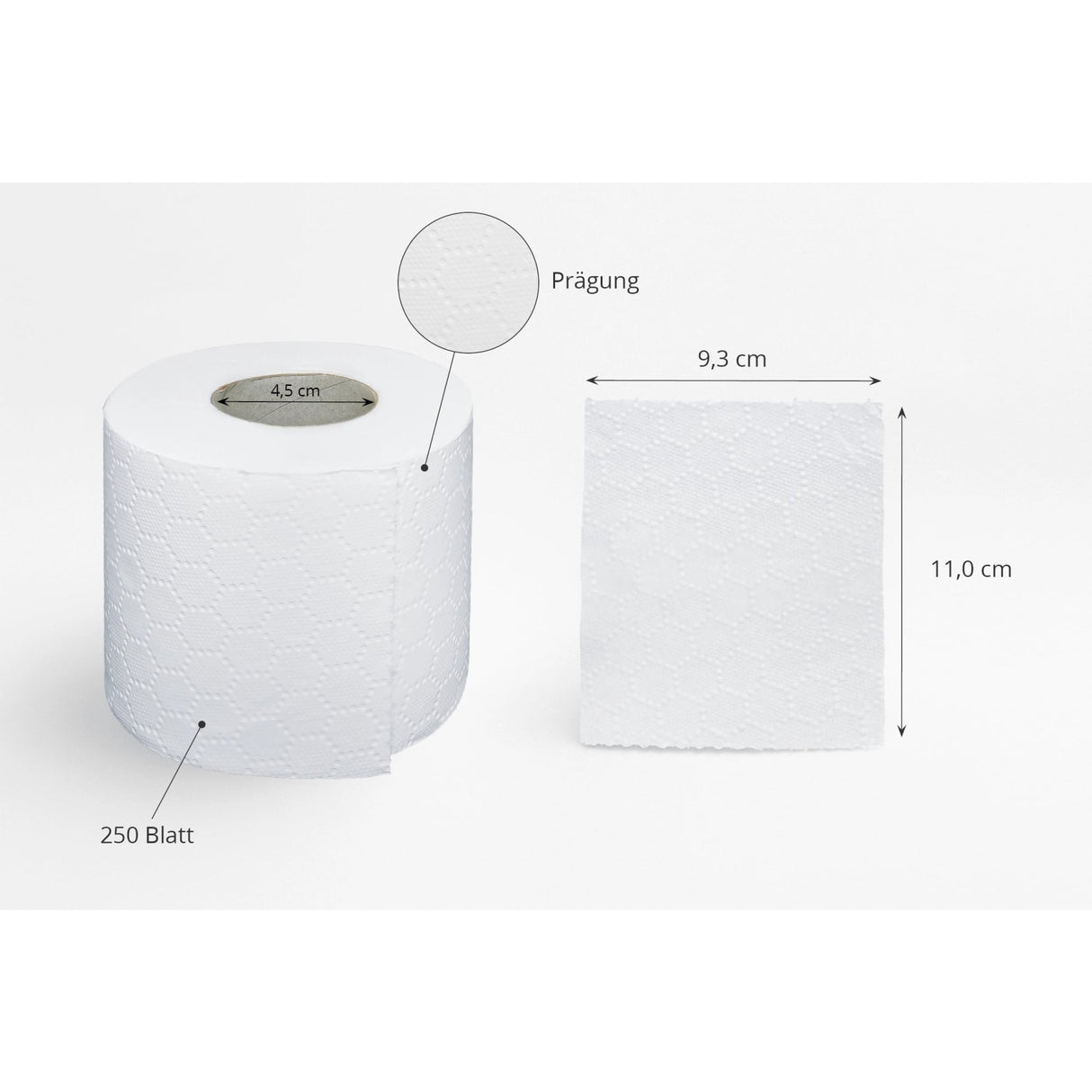 Semytop Toilettenpapier, 3-lagig, weiß