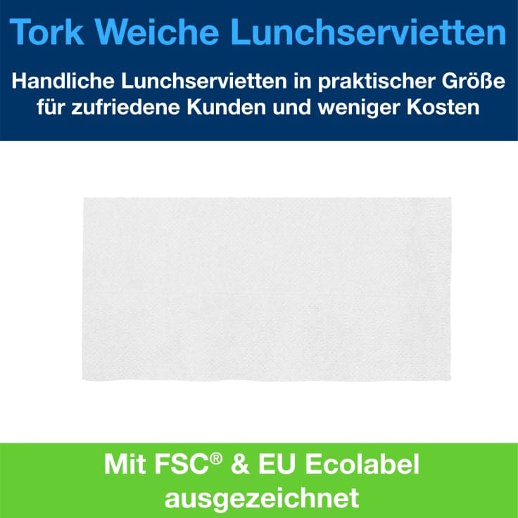 Tork Lunch Servietten 2 lagig 1/8 Falz