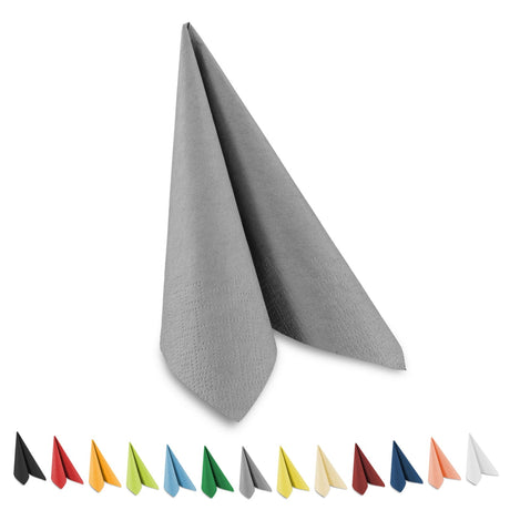 Servietten, 33 x 33 cm, 1/4 Falzung, 3-lagig 250 Stück Grau
