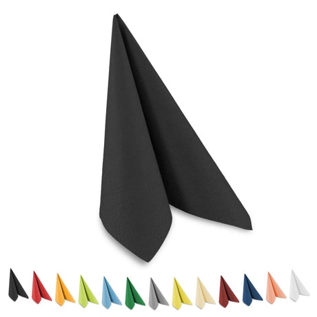 Servietten, 40 x 40 cm, 1/4 Falzung, 3-lagig 4× 250 Stück Schwarz