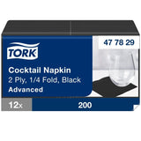 Tork Advanced Cocktailservietten schwarz 2-lagig Tissue
