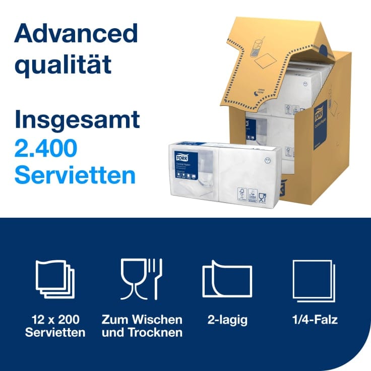 Tork Advanced Servietten 2 lagig 1/4 Falz Gastronomie