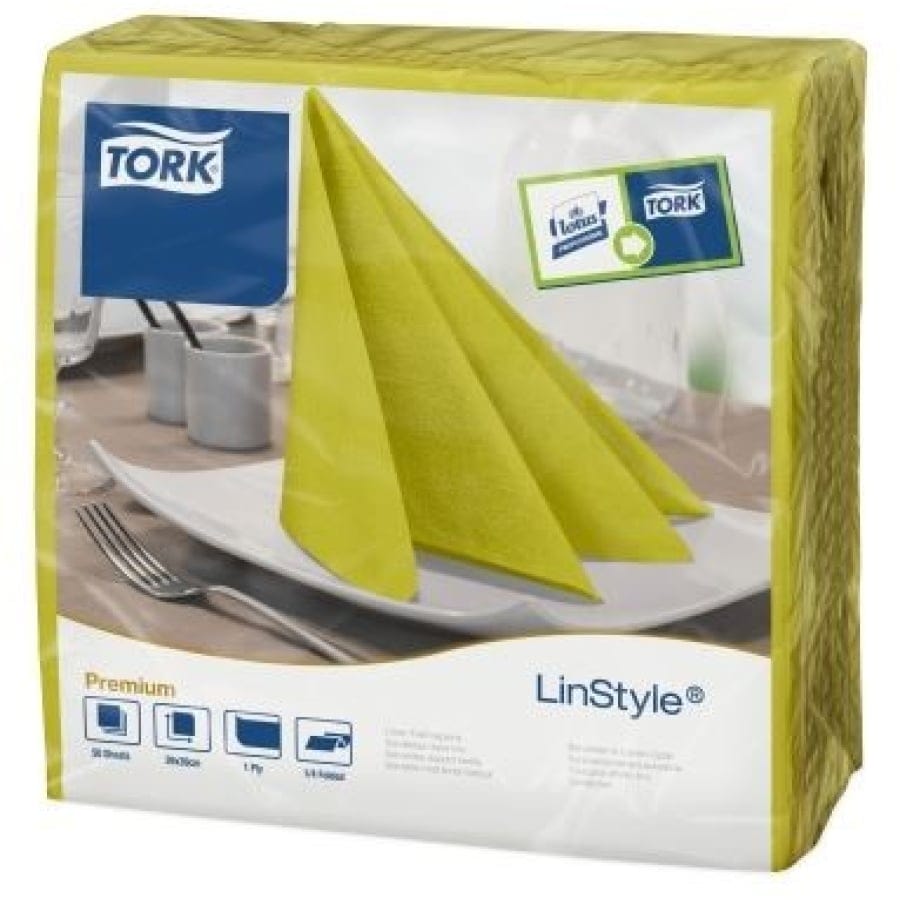 Tork LinStyle Dinnerservietten Airlaid mitternachtsblau Pistazie