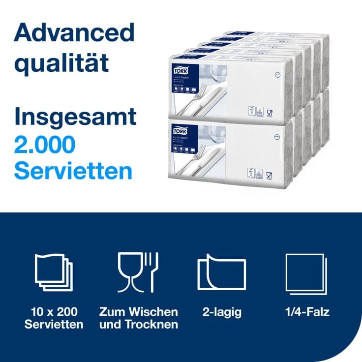 Tork Lunchservietten 2 lagig 1/4 Falz Gastronomie