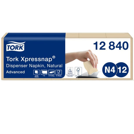 Tork Xpressnap Spenderserviette N4 kompatibel Gastronomie Servietten, natur, 1-lagig, 1/4 Falzung