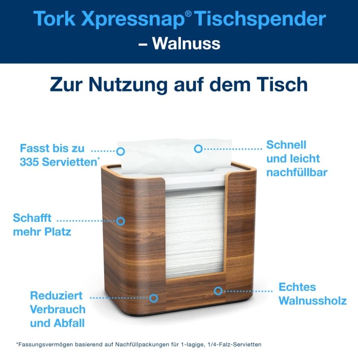 Tork Xpressnap Image Serviettenspender Walnussholz N4 System Gastronomie