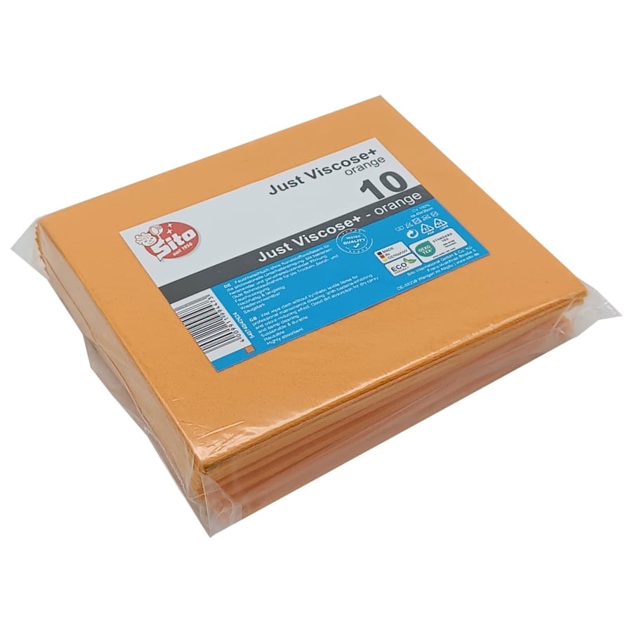 Sito Feuchtwischtuch Just Viscose +, ca. 40 x 35 cm 1 Packung = 10 Stück, Farbe: orange