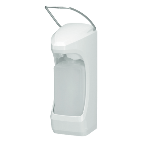 Skintastic Kompakt 500 Seifen- und Desinfektionsmittelspender mit Armhebel, für 500-ml-Euroflaschen
