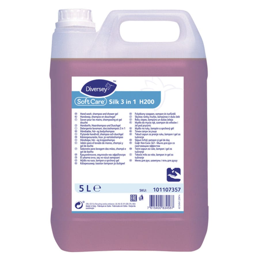 Soft Care Silk H200 Shampoo, 3 in 1 1 Karton = 10 Liter (2 x 5 Liter)
