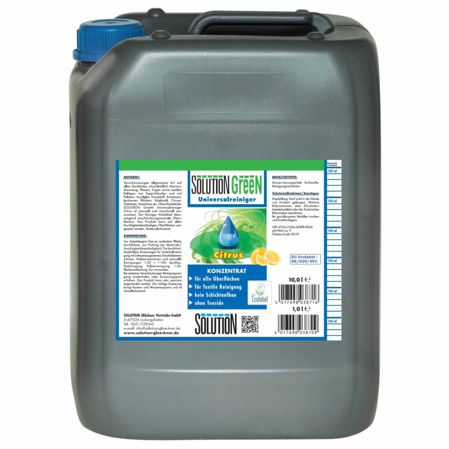 Solution GreeN Universalreiniger Citrus, Konzentrat 10 Liter - Kanister