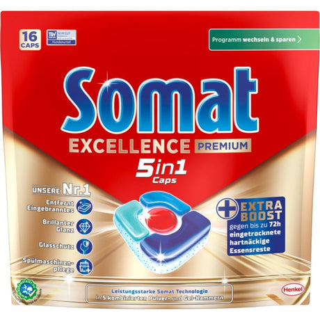 Somat Excellence Premium 5in1 Spülmaschinen Caps, EXTRA BOOST