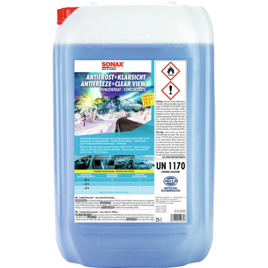 SONAX AntiFrost & KlarSicht Scheibenreiniger Konzentrat Citrus 25 Liter Kanister