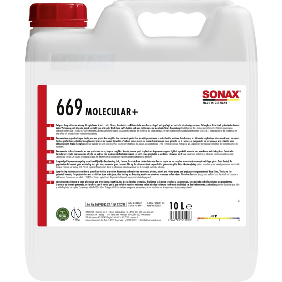 SONAX MOLECULAR+ Langzeitkonservierung – 10 Liter - Kanister