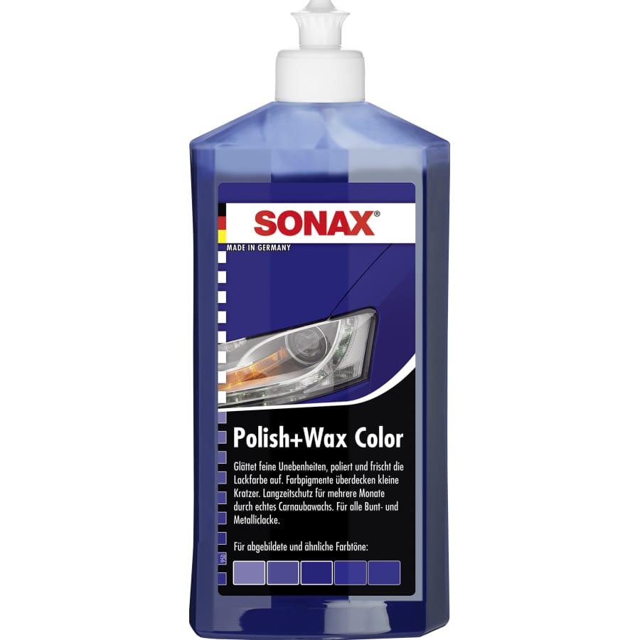 SONAX Politur Polish + Wax Color – 500 ml - Flasche blau