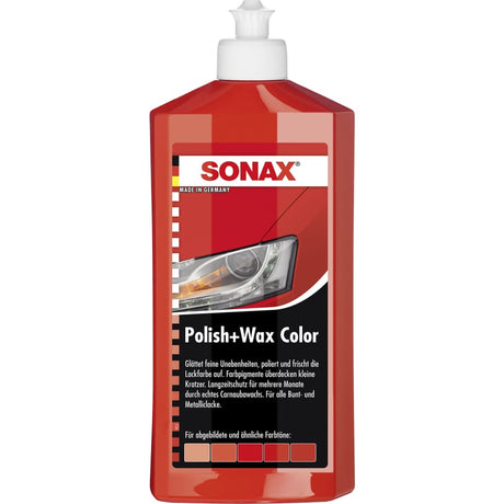 SONAX Politur Polish + Wax Color – 500 ml - Flasche rot