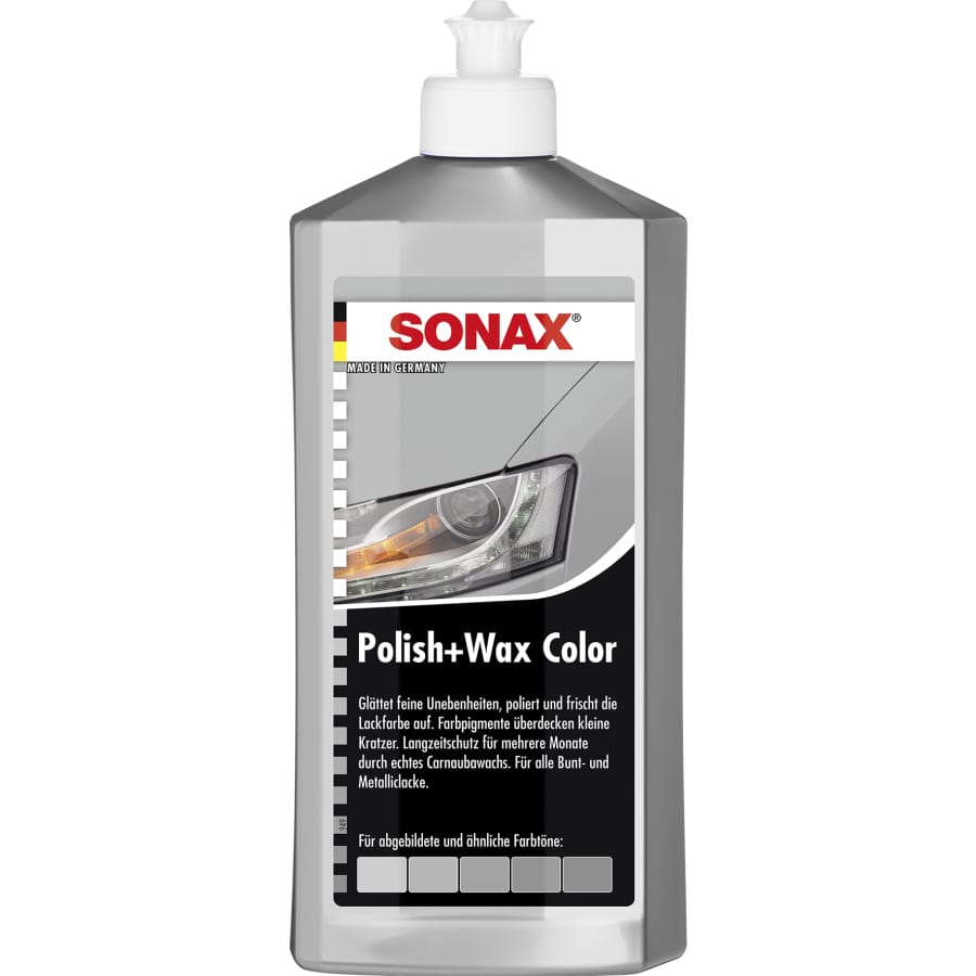 SONAX Politur Polish + Wax Color – 500 ml - Flasche silber/grau