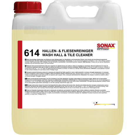 SONAX Reiniger für Hallen und Fliesen, sauer – 10 Liter - Kanister