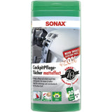 SONAX Reinigungstücher Cockpitpflege, matteffect 25 Tücher in wiederverschließbarer Box