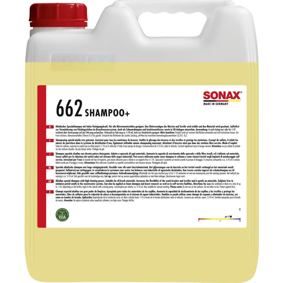 SONAX Spezialshampoo Shampoo+, alkalisch – 10 Liter - Kanister